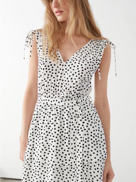 & Other Stories V-neck Chiffon Midi Dress Size 12 (Paris Atelier) - Picture 2 of 15